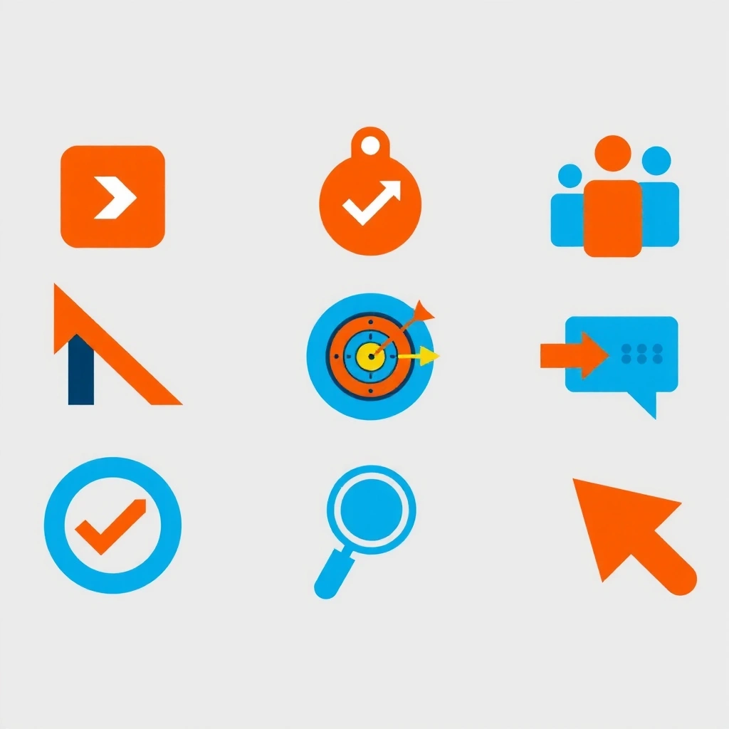 Advertising network icons and targeting symbols
