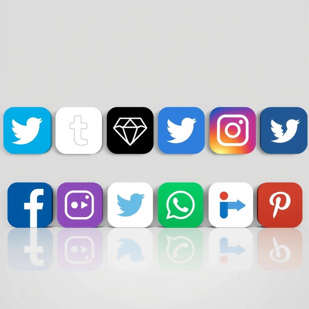 Social media platform logos including Facebook, Twitter, LinkedIn