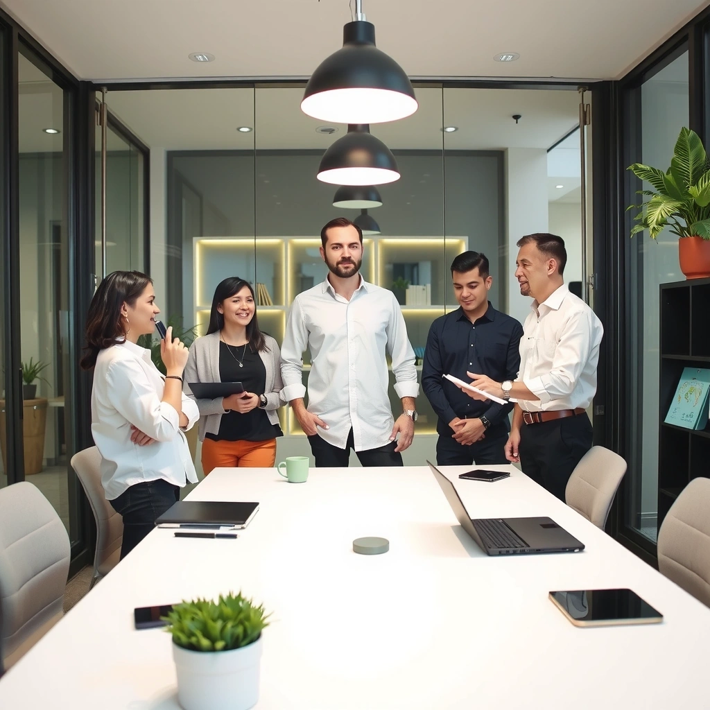 Professional marketing team at work